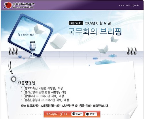 국무회의 브리핑 2009-08-18